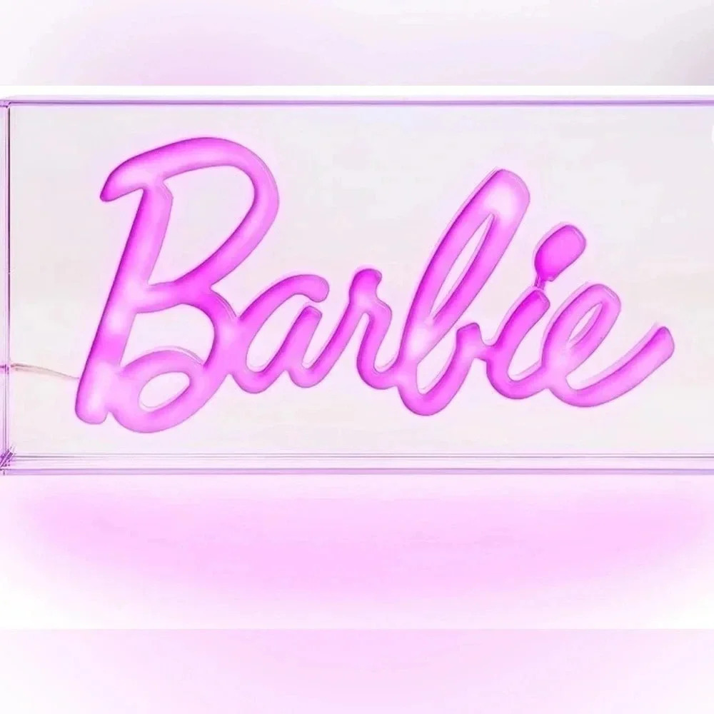 Barbie Paladone Barbie Logo LED Neon Pink Sign, Room Decor